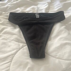 NWOT Zaful Ribbed Black xs swim bottoms